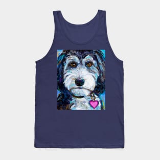 Tuxedo Aussiedoodle Dog by Robert Phelps Tank Top